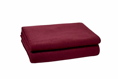 Zoeppritz Soft-Fleece-Decke Polarfleece-Decke mit Häkelstich, flauschige Kuscheldecke, Farbe: 390 wine, Maße: 160x200 cm, 103291-390-160x200