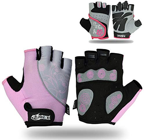BeSmart Damen Fahrrad Handschuhe Handschuhe Silikon Gel Handflächen MTB L Black & Pink