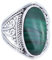 mantraroma Silber Ring Damen 925 Malachit Edelstein grün ausgefallen verspielt