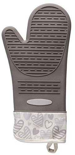 Brandani 54689, Guanto forno, Batticuore, avorio/tortora, in silicone e cotone