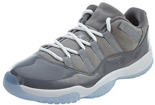 Jordan Men's Air 11 Retro Low, Medium Grey/White-Gunsmoke (13)