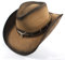 Gr Lederner Cowboy-Hut 2018 für Männer Westjazz-Hut mit Stier-Kopf (Color : Natural, Größe : 58-59cm)