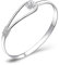 Elegant Silver Bracelet With Floral Design Clip-On Button Charm - Classic Bangle Jewellery for Women Girls (925 Plated Silver)