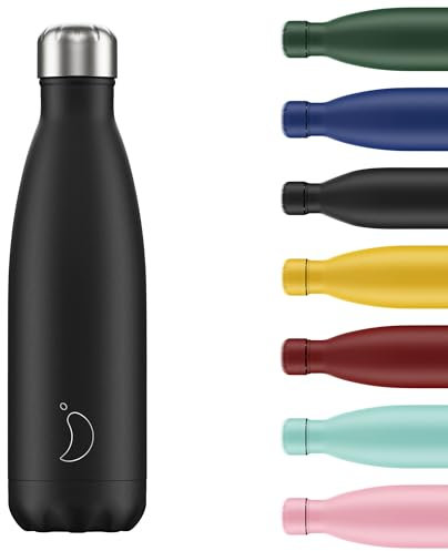 Chilly's Bouteille d'eau - Acier INOX et réutilisable - Étanche, sans Condensation - Noir - 750ml