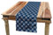 ABAKUHAUS Navy blau Tischläufer, Daisy wie Blumen, Esszimmer Küche Rechteckiger Dekorativer Tischläufer, 40 x 180 cm, Marineblau und Weiß