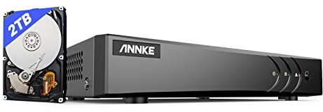 ANNKE 3K/5MP Lite 8 Kanal DVR Recorder mit Intelligente Person- und Fahrzeugerkennung und 2TB Festplatte, Überwachungssystem DVR Recorder für Analog/AHD/TVI/IP CCTV Kamera, E-Mail-Alarm mit Bildern