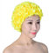 Bonnet de bain rétro respirant avec fleurs pour femme - Bonnet de bain pétale (jaune), jaune, taille unique