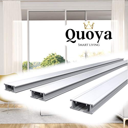 Quoya QL500 Smart Vorhangschienen - 1 Meter Ersatzschienen-Set (1 x 1 m Schiene, 1 x 10 cm Verbindungsstück)