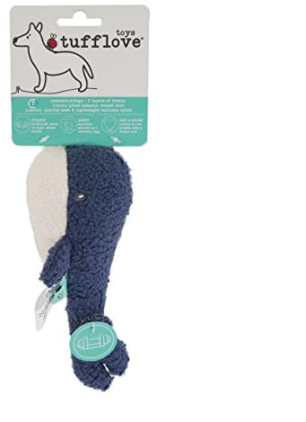 Tufflove Whale Hundespielzeug, klein, robust, für mittelgroße Hunde, Blau