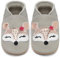 IceUnicorn Krabbelschuhe Baby Lauflernschuhe Jungen Mädchen Weicher Leder Babyhausschuhe Kleinkind Rutschfeste Lederschuhe Baby(Hellgrauer Fuchs, 18-24 Monate)