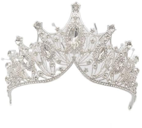 Diadem für Schönheitswettbewerbe, Brautschmuck, Hochzeit, Ball, Krone, Haar-Accessoires, Stirnband für Brautparty, Halloween, Hochzeitszubehör (weiß)