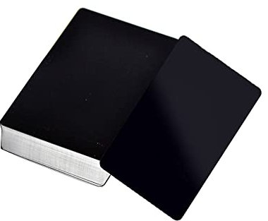 Sctmda Rohlinge Metall Visitenkarten 50 Stück Metallschild für Visitenkarten Blanko Aluminium Plaque Gravierte Visitenkarten Drucken Lassen Schwarz Metall Visitenkarten Blank Alublech