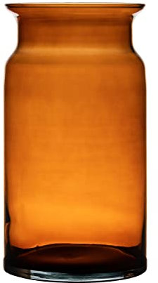INNA-Glas Blumenvase Glas Hanna Earth, orange-braun-klar, 29,5cm, Ø15cm - Tisch Vase