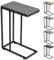 SG Traders C Shaped Side Table Coffee Table End Table Under Sofa Living Room Table Snack Laptop Holder Stable Metal Frame for Bedroom Office Sofa Bed Side Table Easy to assemble (Grey)