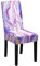 Marmor Stuhlhussen 1er/4er/6er/10er Set Stretch Stuhlbezug für Esszimmerstühle, Waschbarer Stuhlhussen Schwingstühle Stuhlüberzug für Haus Hotel Hochzeit Partys Dekor (6er Set,Violett)