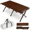 COSTWAY Aufrollbarer Campingtisch aus Bambus, klappbarer Picknicktisch mit Tragetasche, tragbarer Klapptisch für Camping, Grillen, Picknick, Garten (Kaffee)
