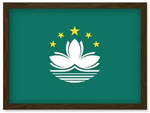 Artery8 Macao National Flag Patriotic Vexillology World Flags Country Region Poster Artwork Framed Wall Art Print A4
