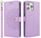 ELTEKER Handyhülle iPhone 14 Pro Hülle Premium PU Lederhülle Schutzhülle mit Kartenfäch Standfunktion Elegante Prägung Klapphülle für iPhone 14 Pro Violett