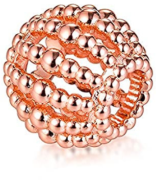 MAYILI 2023 Regalo di San Valentino Rose Claran Pell Perline Traforate 925 Argento Fai da Te Fit Bracciale Originale Pandora Glamour Fashion Jewelry (Oro Rosa), Oro Rosa