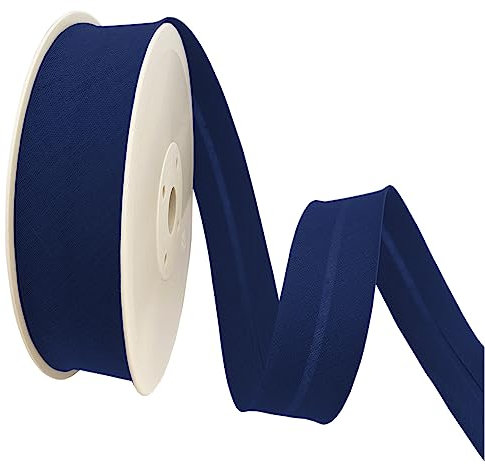 TEXTEX = 30 mm Breites Schrägband. 50% Baumwolle und 50% Polyester. Stück von 10m - (Elektrisches Blau)