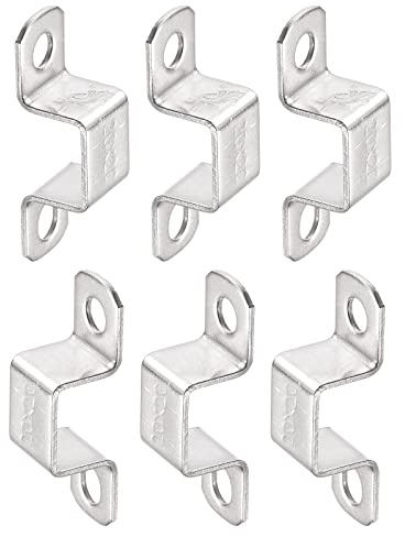 DTGN 6Pack U Förmig Strebe Verbinder 18mm x 22mm Innenhöhe x Innenbreite | Halterung, Stahl Tür Geschlossene Stange Halterung, 304 Edelstahl, Gut für Zuhause Rohr Befestigung