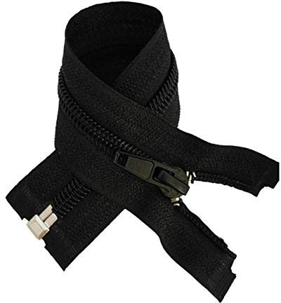 Zippers,Zip Fasteners,Strong Nylon Closed End Zip, 5 Pcs Nylon Zip No.5 Black Color Zipper,Coil Sewing Pants Zippers DIY Sewing,Plastic Nylon Zipper,(Color:Black,Length:150cm)