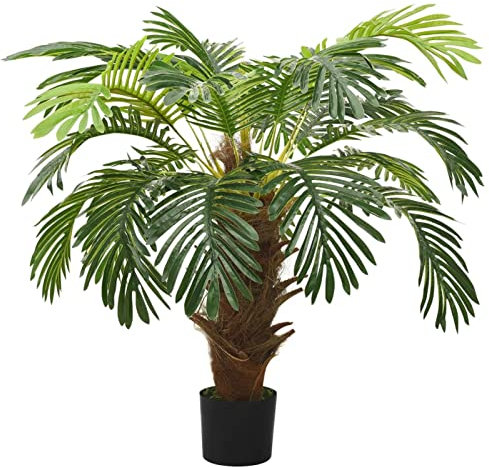 Homgoday Artificial Cycas Palm Tree with Vase 90 cm Green, Home Furniture Indoor Outdoor Living Room Bedroom
