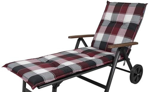 Sun Garden Auflage Rollliege Prato 10236-305 rot-grau kariert 190x60x8 cm