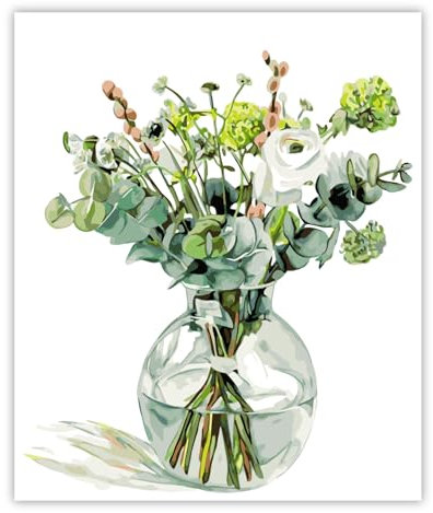 TARATH Peinture par numéros Fleur Adulte, Peinture par numéros pour débutant, Peinture par numéros pour la décoration de la Maison, sans Cadre (40 x 50 cm)