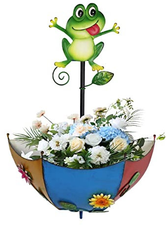 Metal Umbrella Hanging Planter Wall Decor, Umbrella Plant Holder, Plant Hanger Wall Decor, Umbrella Flower Pot Hanging Multi colour Wall Art, Indoor, Outdoor Plant Flower Basket for Garden, Home