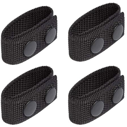 SELiLe 4 Stück Gürtelhalter Hüftgurtschnallen Leder Duty Keeper mit doppelten Druckknöpfen Nylon Gürtelhalter für den Einsatz Gürtel 5,1 cm / 3,8 cm Gürtelhalter Schlüsselhalter