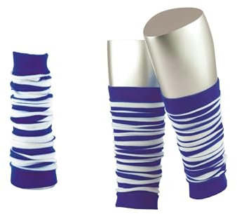 JD J. Dirks Unisex Arm- & Bein-Stulpen Ringel aus Bio-Baumwolle 50cm CL18L, Größe:50cm, Farbe:royal/weiß (64)
