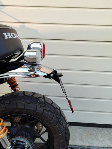 kurzer Kennzeichenhalter für Honda Monkey Z125 MA ab 2018-2024 Kennzeichenträger EVO Set Umbau Heckumbau Tail Tidy kurzes Heck Monkey Classic Retro Kult Moped mit Kennzeichenleuchte monkeyz125ma