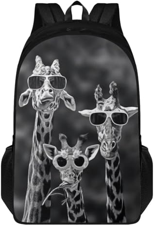KUIFORTI Rucksack für Mädchen und Jungen, 43,2 cm, Reiserucksack, Kinder, Schultaschen, Kleinkinder, Grundschule, Büchertaschen, Tierbrille Graffiti, Einheitsgröße