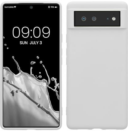 kwmobile Case Compatible with Google Pixel 6 Case - Soft Slim Protective TPU Silicone Cover - White Matte