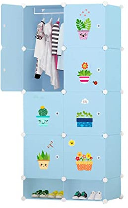 Kunststoff-Garderobe, einfache Garderobe, Kindergarderobe, Cartoon-Baby-Kleiderschrank, Baby-Kinder-Stoffgarderobe, Stahlrahmen, Kombinationsaufbewahrung, kleiner Schrank, Kombinationsgarderobe
