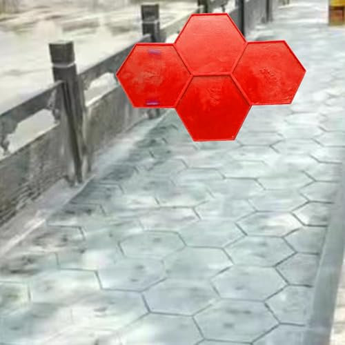 Jievmrs Concrete Stamp Roadways Concrete Stamp Set Printing Mould, Stone Tile Texture Mold for Cement Floors, Polyurethane Concrete Imprint Mat for Squares Garden(Style1)
