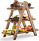 SOONHUA 3 Tier Serving Tray,Wooden Tiered Appetizer Cupcake Stand with Detachable Trays Rectangle Serving Platters for Wedding Display Party, Cookie Fruit Dessert Tray