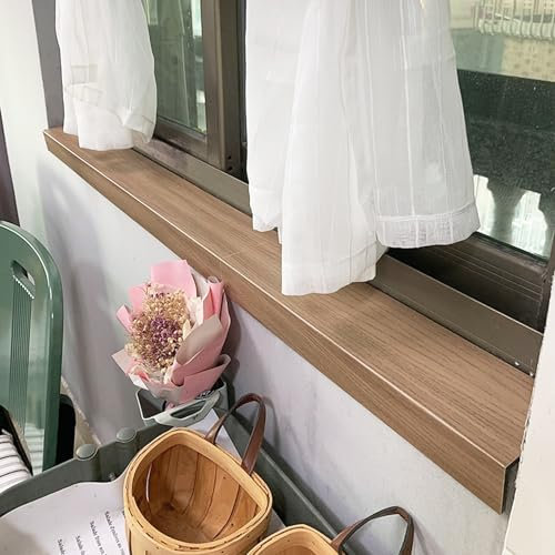 Cubierta decorativa acrílica para alféizar de ventana con grano de madera, protector de repisa de ventana para exteriores e interiores, tablero de repuesto de alféizar de ventana de hogar y oficina