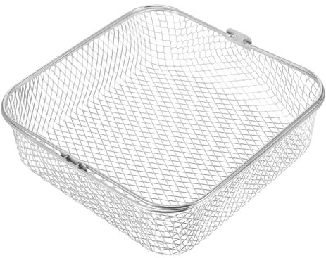 Cabilock Panier Friteuse À Air Carré Acier Inoxydable Avec Poignée Accessoire Multifonction Pour Friture De Pommes De Terre Frites Et Poulet Conception Perforée Pour Cuisson Saine Et Croquante