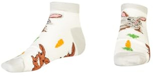 AbgeStrumpft Hase Sneaker Socken – Süße Socken mit Hasen & Karotten, 85% Baumwolle & nahtlos, Weiß, Gr. 35-46