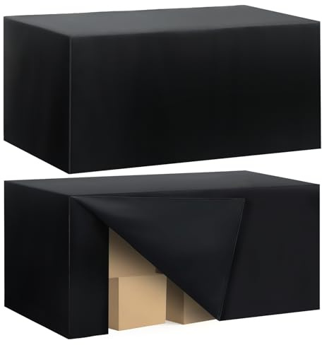 Ascoza 2 Pack Fitted Tablecloth for 6 Foot Rectangle Tables 72 x 30 Inch Black Table Covers Water Resistant Polyester Table Cloth for Wedding, Parties,Display, Trade Show (Black)
