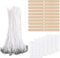 Kit de Mèches pour Bougies - Contient 200 mèches de 10 cm 200 pastilles adhésives et 20 Supports idéal pour Fabrication de Bougies Mèche Bougie et Meches pour Bougies
