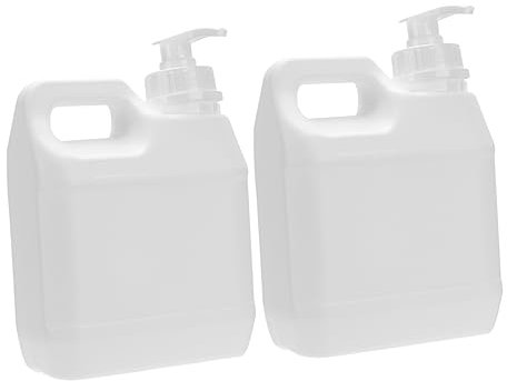 Gogogmee Lot de 2 Flacons-Pompes Vides 1l Carrés Pompes Pressions Joint Étanche pour Cosmétiques et Lotion Salle de Bain Usage Quotidien