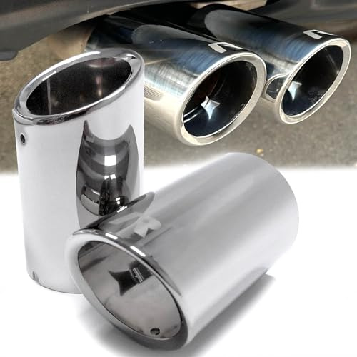 80mm Chrom Auspuff Auspuffblenden Sportauspuff Endrohr blende für VW PASSAT B6 B7 Tiguan 5N GOLF 7 Variant R Line