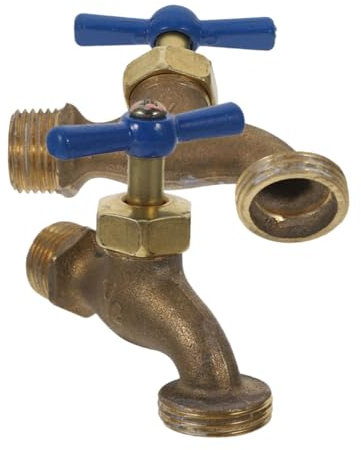 Garneck 2 Stück Vintage Gartenhahn Messing Wasserhahn für Wandmontage Retro Design Einsetzbar für Garten und Badewanne Schlauchanschluss