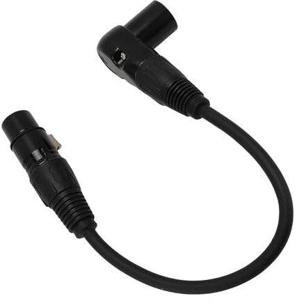 Cocoarm 3-poliges XLR-Kabel, Metallstecker, 90-Grad-XLR-Stecker-auf-Buchse-Adapter, Zuverlässige Verlängerung für Mikrofone und Mischpulte (30 cm)