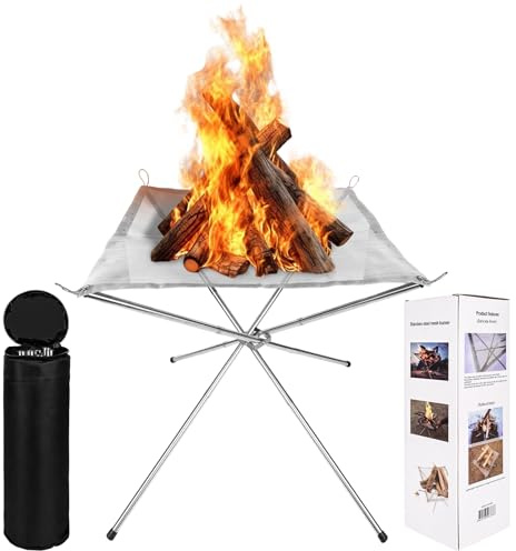 Brasero de acero inoxidable para jardín, camping, playa, barbacoa y picnic (nuevo trípode)