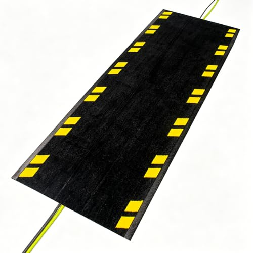 Cable Cover Ramp 120 x 40 cm, Floor Cable Protector Mat Nylon and Rubber, Non-Slip and Reusable, Cable Management Floor Cover for Indoor and Outdoor Use, Easy to Install and Reposition