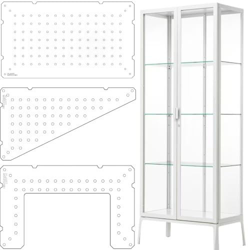 PlantScraper Einlegeböden für IKEA MILSBO Hoch Gewächshausschrank [3 Stück] - 8 mm dicke, klare Acryl-Pflanzenregale - Kompatibel mit dem hohen IKEA MILSBO Glasschrank für Pflanzen - Acrylic Shelves